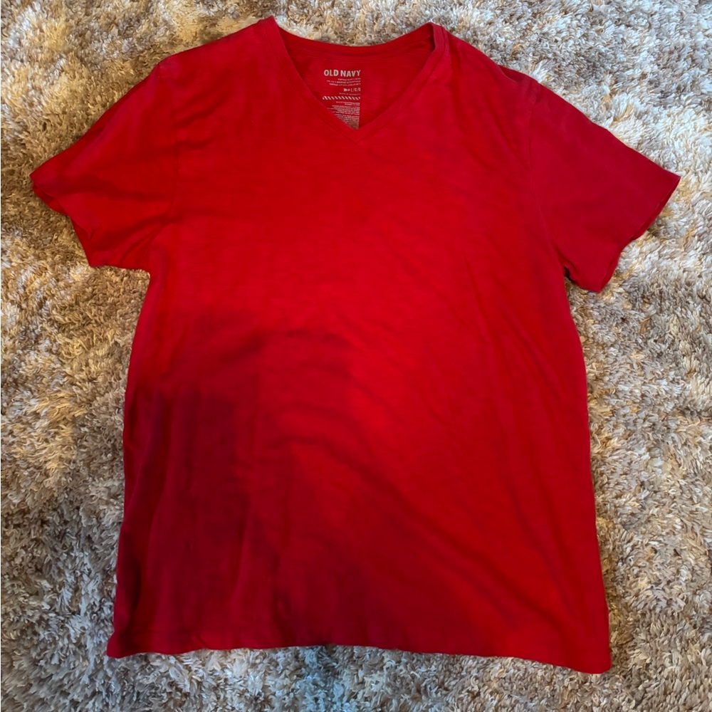 Old Navy Men's Bright Red Short Sleeve Tee
